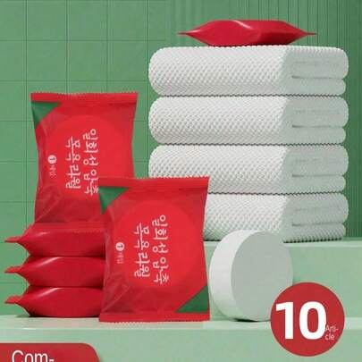 20/10/5/1pc Disposable Compressed Bath Towel, White Portable 70cm*140cm Plant Fiber Disposable Bath Towel, Suitable For Daily Care For Men And Women, Business Travel, Home Bathroom Decoration, Summer Holiday
