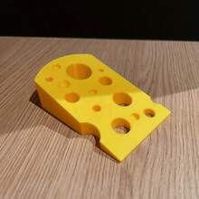 Butée de porte en forme de fromage suisse - Matériau plastique épais - Forme de quartier jaune, joli motif de fromage - Frein de sécurité en bas, convient pour les pièces, les chambres et les portes (Sans vis/Installation facile) - pièce unique - Voir 5