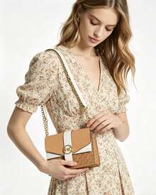 Túi đeo chéo nhỏ, túi nắp gập, túi đeo vai thời trang nữ MICHAEL KORS, thích hợp cho việc đi làm hàng ngày. - màu nâu - Xem 8