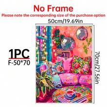 1/6PCS Maximalist Disco Ball Canvas Wall Art Set, Color Inspirational Quote Prints For Room Aesthetics, Optional Frame Wall Decoration, Vibrant Bohemian Minimalist Home Decoration, Room Decoration Supplies, Ideal For Living Rooms, Bedrooms, Offices, Bars, University Dormitories, Daycare Centers, Baby Rooms, Bathrooms, Kitchens, Aesthetic Room Decoration, Retro Disco Gallery Walls, Framed/Unframed Canvas Prints, Home Decoration Supplies - Multicolor - View 39