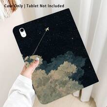 1个带笔槽的翻盖式平板电脑保护套，兼容三星A9/A9+/S9/S9FE/A11/A11+/S11/S10 FE/S10 FE+/S10 Lite、A16 2025、Air 11/13、M3 2025、Mini 7 A17、Pro 2024、Air 11/13、M2 2024、Pro 11/13、M4 2024、Pro 12.9、7/8/9代、10.2、10代、10.9、Air 4/5/6/7/8、10.9、Pro 11、4/5/6代、Mini 6、SE 11、荣耀、Matepad SE 11，图案为飞机、星空和飞行图案。 - 彩色 - 查看 1