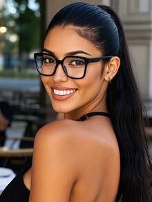 1/2/3副装 女士休闲经典方形优雅透明眼镜，适合日常驾驶、露营、钓鱼等场合 - 無色 - 查看 6