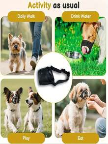 1 Peça Máscara de Focinho de Malha Respirável Projetada para Cães de Focinho Curto, Adequada para Raças Pequenas a Médias como Corgis e Pomeranos - Multicolorido - Visão 3