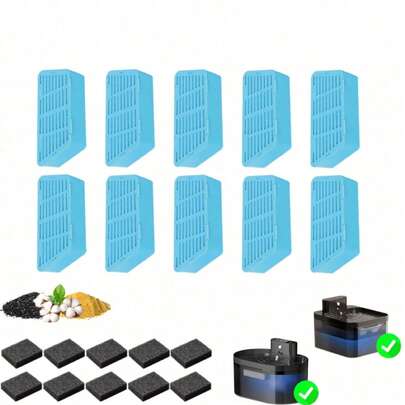 3/6/12pcs Replacement Filters For 74oz/2.2L Automatic Cat Water Fountain, Triple Filtration System Ensures Continuous Fresh Water Flow, Designed For Cats, Suitable For Multi-Cat Households