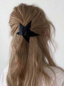 Pinza de pelo con forma de estrella asimétrica, pinza versátil para el flequillo - Negro - Ver 4