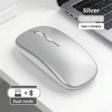 Rechargeable Wireless Mouse, Dual Mode 2.4G+BT5.0, Ultra Slim Silent Portable Mouse With USB Receiver & Type-C Charging For Laptop, PC, Tablet, Office, Home, Travel - View 15