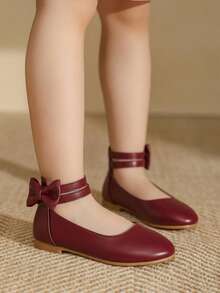 Giày bệt trắng xinh xắn cho bé gái, thích hợp cho mùa thu và bốn mùa. - Màu Đỏ Sâu - Xem 1