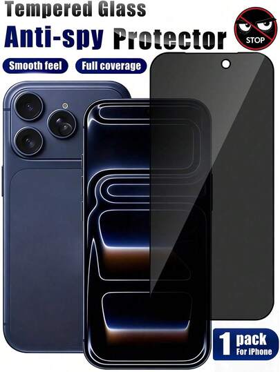 1 Miếng Dán Màn Hình Bảo Vệ Riêng Tư, Tương Thích Với iPhone 17 Pro Max, Phụ Kiện Chống Nhìn Trộm, Chống Liếc và Chống Vân Tay, Tương Thích Với Ốp Lưng, Dễ Lắp Đặt, Không Bọt Khí, Mịn Màng. Tương Thích Với iPhone 17 Pro Max/17 Pro/17 Air/16/15/14 Plus/13 Mini/12/11 Series