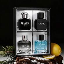 Wish 4-Piece Set, Men's Eau De Toilette Spray Gift Box, Long Lasting Fragrance, 4 Different Flavor, Perfect For Holiday Gifts, Dating, Daily Life, Parties, 1 Fl Oz/Bottle - 4-Piece Set - 查看 5