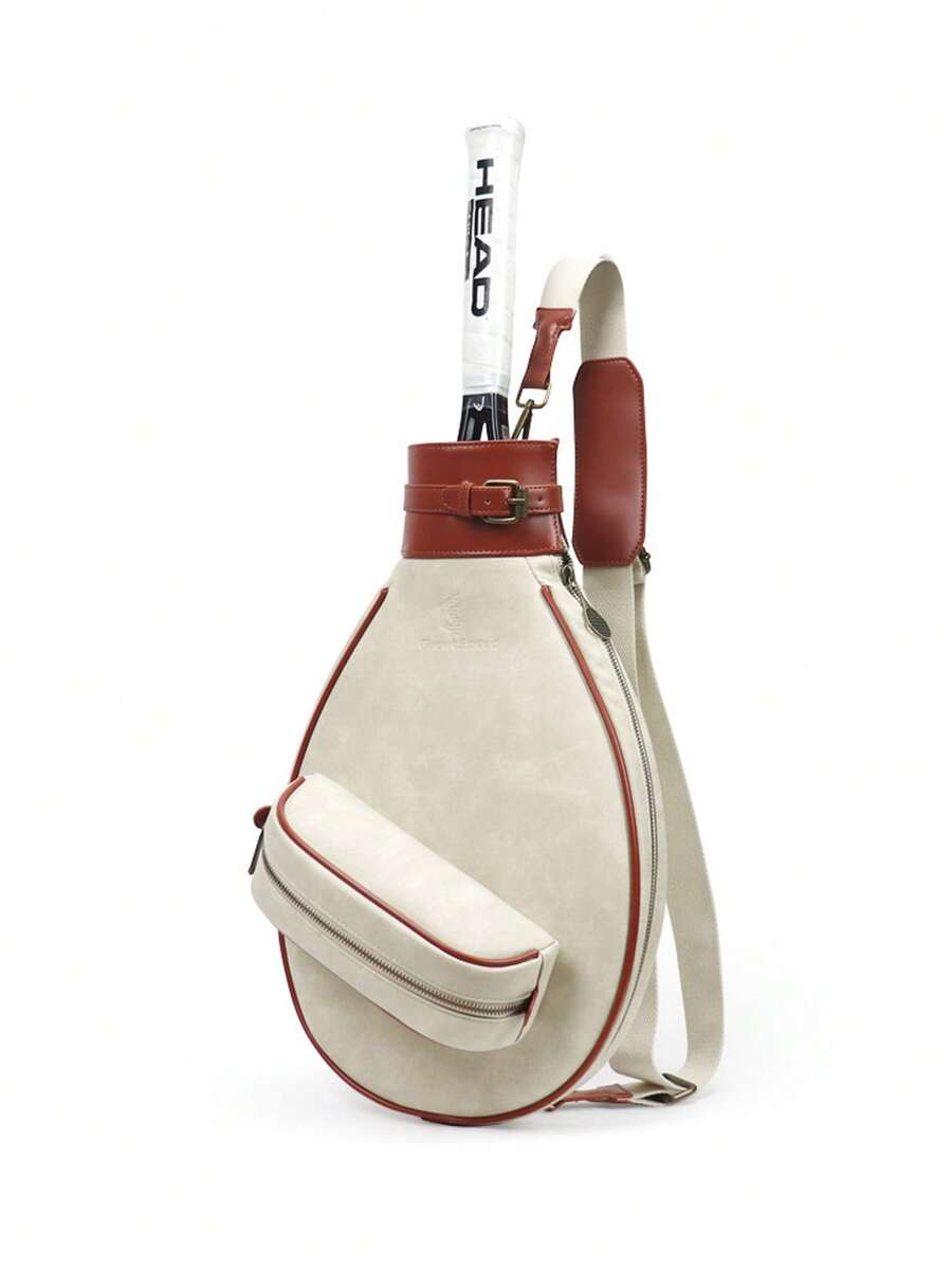 Bolsa vintage para raqueta de tenis/bádminton con compartimento, bolsa ligera para raqueta deportiva con bolsillo con cremallera, correa ajustable para el hombro, gran capacidad para guardar la raqueta, pelotas y equipo personal, bolsa clásica para raqueta deportiva adecuada para jugadores masculinos/femeninos, principiantes y competiciones - Multicolor - Ver 1