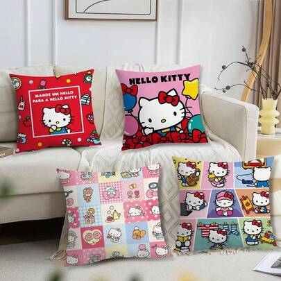 SANRIO 1 Vỏ gối sofa hình hoạt hình dễ thương - Vỏ gối vuông trang trí, vỏ gối giường, vỏ gối trang trí phòng ngủ (Không bao gồm ruột gối). In một mặt (Chỉ có vỏ; Không có ruột gối). Vỏ gối vuông trang trí - Thích hợp cho trang trí ngày lễ, sofa, phòng ngủ, giường và sử dụng quanh năm.