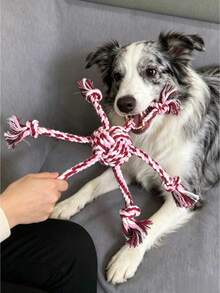 New Interactive Knotted Rope Dog Toy, Suitable For Medium To Large Breed Dogs - Durable Chew Toy - Multicolor - View 5