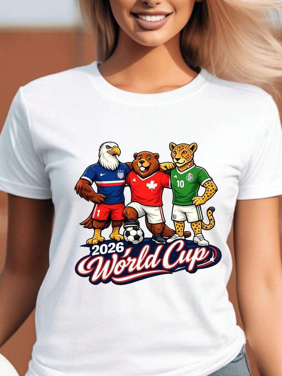 2026 World Cup Mascot Shirt - White - View 1