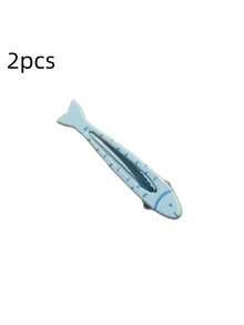 Kẹp tóc hình mỏ vịt cá nhỏ màu xanh lam và trắng chuyển sắc, phụ kiện tóc thiết kế sọc lượn sóng, kẹp tóc đa năng giữ tóc con, phụ kiện tóc, 2 chiếc, thích hợp cho du lịch, sinh nhật. - Nhiều màu - Xem 10