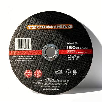 Lưỡi cắt bằng thép không gỉ bền chắc, đường kính 7 inch (180 mm), được sử dụng để thực hiện các thao tác cắt kim loại chính xác.