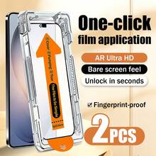 XINHONGYU Bộ 2 miếng dán màn hình độ phân giải cao cho dòng Galaxy S, hỗ trợ mở khóa vân tay 0.2 giây, kèm dụng cụ tự làm sạch và tự căn chỉnh, tương thích với Samsung Galaxy S25 Ultra/S25+/S25/S24 Ultra/24 Plus/24/23/22/21, kính cường lực, phủ toàn màn hình, chống bám vân tay, chống rơi vỡ, chống trầy xước, không bọt khí, món quà tuyệt vời cho sinh nhật, gia đình và bạn bè, phụ kiện điện thoại thông minh. - 2 cái - Xem 1