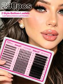 Waloshow 四合一假睫毛簇，200D/160D/120D/100D/80D/60D，长度6-20毫米，可重复使用尖头假睫毛，个性化浓密睫毛嫁接，卡通睫毛嫁接，仿貂毛睫毛嫁接，浓密睫毛 - DD - 查看 6