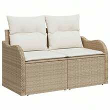 vidaXL Gartensofa-set Beige Poly-Rattan - Beige - Visualizzare 4