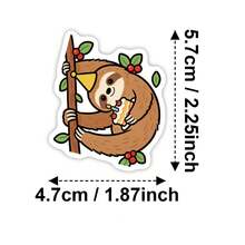 50pcs New Cartoon Animal Birthday Stickers, Waterproof Removable Luggage Decor Stickers - 50 New Animal Birthday Stickers - View 3
