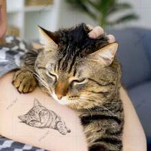 FTVLTAT 60 Patterns 3D Realistic Cat Temporary Tattoos, 10 Sheets Waterproof Lifelike Kitten Tattoo Stickers For Men Women, 3D Animal Body Art For Party, Cosplay, Daily Wear - Multicolor - View 7