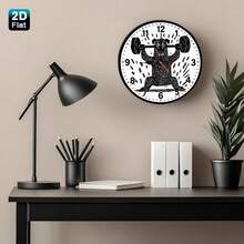 1  Black Bear Fitness Wall Clock | Fun-Style Decorative Silent Wooden Wall Clock, Battery-Powered (AA Batteries Not Included), Perfect For Kitchens, Classrooms, Offices, Homes, Schools, Apartments, Ideal Gift (2D Design),Centro De Mesa,Furniture Living Room,Stuff For Bedroom,House Deocr,Home Deocr Living Room,Cucco,Furniture - A - View 3
