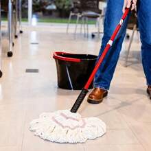 Big Tornado Mop, Cotton Blended Head & Red Steel Handle, Heavy Duty For Deep Floor Cleaning, Absorbent For Wet Mopping, Home Essential For All Hard Floors - 預設 - 查看 3