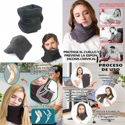 Almohada de ViajeProtección del Cuello Almohada de Viaje para el Cuello Ajustable compacta Adecuado para hogar Oficina Viajes de Larga distanciaetc