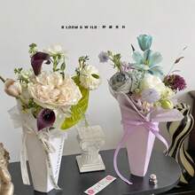 5pcs/Set Bucket-Style Flower Box, Single Rose Bouquet Packaging Box, Floral Arrangement Bag, Handheld Flower Bag - Gift Box - View 6
