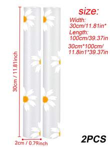 1/2 Roll Daisy Pattern Kitchen Cabinet Shelf Liner, Non-Adhesive Drawer Mat, Non-Slip Refrigerator Pad, Waterproof EVA Fridge Liner, Cabinet Mat, Easy Placemat - Multicolor - View 14