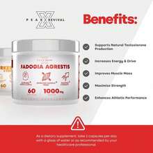 Testosterone Booster For Men With Fadogia Agrestis 1000mg Per Serving - Improve Natural Testosterone Production, Increase Energy And Muscle Growth - Workout Supplement USA Made (60 Capsules) - 5 包 - 查看 2