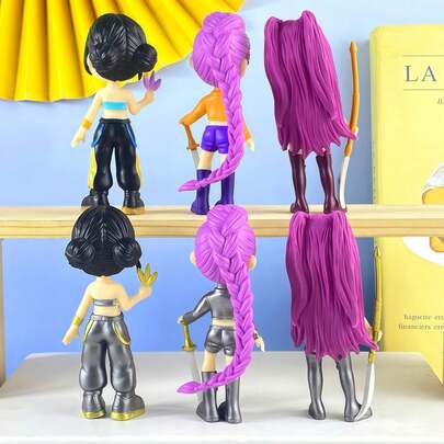 2026新款，3个/1个。恶魔猎杀小队、女巫猎杀小队、恶魔猎杀队女性成员人偶，佐伊搪胶人偶，可收藏的K-Pop偶像手办，可爱角色人偶，粉丝趣味之选，K-Pop周边礼品。可用作情人节礼物、生日礼物、派对礼品。