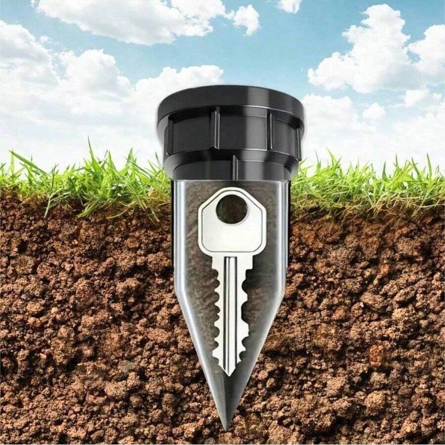 1 pieza Cabezal de rociador oculto con forma de llave realista, caja de llave para jardín a prueba de agua, fácil de insertar en el césped, resistente al agua y a la corrosión