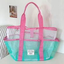 1个大容量可折叠镂空泳衣沙滩手提袋 - 彩色 - 查看 9