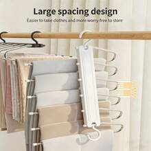 New Home Pants Hanger Non-Slip Markless Clips, Dedicated Pants Storage Rack Tool, Multi-Functional Stainless Steel Pants Rack, Multi-Layer Foldable Wardrobe Pants Organizer, Storage Tool Pants Rack - View 4