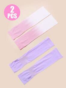 2 Pairs Kids' Ice Silk Gradient UV Protection Arm Sleeves, Suitable For Outdoor Sports And Cycling - 2Pairs - View 9