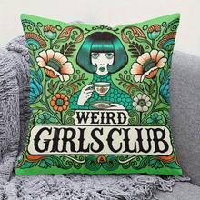 1PC Monster Girl Club, Holiday Themed Cushion Cover With Hidden Zipper, Suitable For Sofas, Living Rooms, Offices, Home Decor - Machine Washable (Double-Sided Printing, Without Pillow Core) - Multicolor - View 6