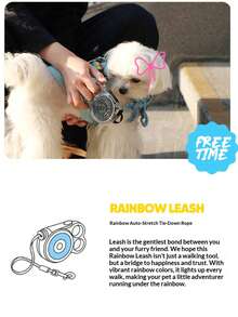 10英尺（约3米）可伸缩宠物牵引绳，按钮式锁定，耐用反光尼龙带，轻便设计，适合小型犬和猫。 - 彩色 - 查看 7