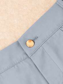 HOMEYEE Celana Panjang Wanita Gaya Retro Kasual untuk Liburan, Elegan, Sehari-hari, Bisnis, Profesional, Ukuran Besar - Light Grey - View 3