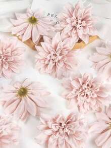 5/15/25pcs Artificial Flowers, Dahlia, Chrysanthemum, Wedding Decor, Fake Plants, Indoor Decoration, Autumn Decor, Garden Autumn Decor, Centerpiece, DIY Candy Box, Party Favors, Decorations, Bridal Wrist Corsage, Bouquet Box, Home Decor Accessories, Valentine's Day, Mother's Day Gift, Flower Box Materials, New Year Decoration - Dusty Pink - View 1