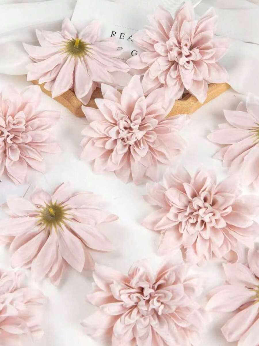 5/15/25pcs Artificial Flowers, Dahlia, Chrysanthemum, Wedding Decor, Fake Plants, Indoor Decoration, Autumn Decor, Garden Autumn Decor, Centerpiece, DIY Candy Box, Party Favors, Decorations, Bridal Wrist Corsage, Bouquet Box, Home Decor Accessories, Valentine's Day, Mother's Day Gift, Flower Box Materials, New Year Decoration - Dusty Pink - View 1