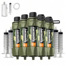Local Shipping  Emergency Water Filter Straw, Personal Survival Water Filtration System, Water Purifier, Outdoor Survival Gear And Equipment For Hiking Camping Accessories Cycling Fishing Preparedness (3PCS) - 5 Green - View 1