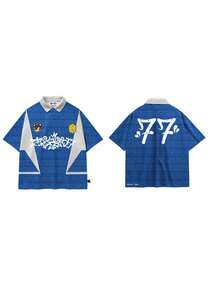 Brazil Trip Side World Cup T-Shirt, Oversized Streetwear, World Cup - Màu xanh lam - Xem 4