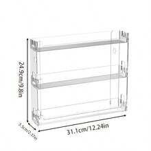 1 pieza Estantería de almacenamiento de cosméticos montada en la pared, estante de exhibición transparente de plástico desmontable de 3 niveles multifuncional - Ver 9