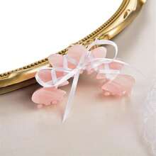 Women's Elegant Fresh White Ribbon Pink Claw Hair Clip Accessory, Suitable For Daily Use, Home, School, Beach, Office, Party, Holiday, Birthday, Back To School, New Year, Valentine's Day, Mother's Day, Christmas, Wedding, Music Festival, Graduation, Spring, Summer, Autumn, Winter Summer Beach Claw Clips Vacay Hair Claws - Multicolor - View 4