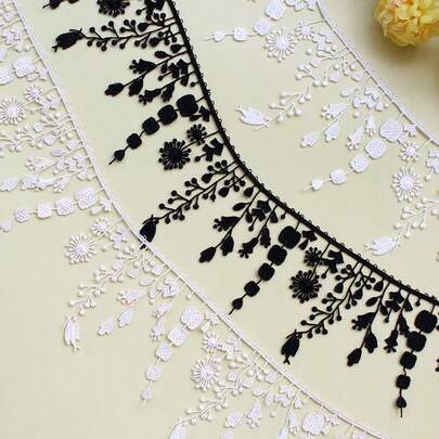 1 Yard Black & White Water-Soluble Lace, Clothing Accessory DIY Decor, Cuff Decoration
