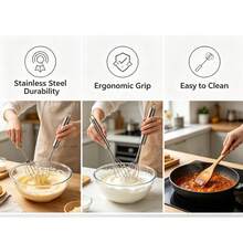 1 cái máy đánh trứng cầm tay, bằng thép không gỉ, máy trộn trứng đánh kem, kiểu nhấn và xoay bán tự động. - Nhiều màu - Xem 7
