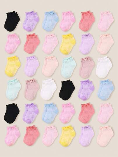 24/12/1 Pair Baby Heart Mesh Jacquard Design Socks, Breathable And Comfortable Mesh Socks For 0-3 Years Old Babies And Children, Suitable For Baby Boys And Girls. Infant Socks. Can Be Matched With All Outfits, Great For Valentine's Day, Thanksgiving, And Christmas Gifts.