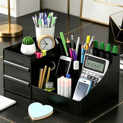 1pc Storage Box, Office Supplies Organizer, Living Room Small Items Storage, Bathroom Cosmetics Storage, Stationery Storage, Student Dorm Storage Tool