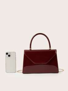 REMANLAND Sac à main miroir de couleur unie à la mode, élégant sac d'affaires pour dames, convient aux filles de fête, étudiantes, mariées. Peut être assorti avec des robes de fête, robes de mariée, robes de soirée, jupes moulantes. Idéal pour les mariages, les rassemblements, les banquets, les fêtes, les bals, et le meilleur cadeau pour les femmes - Rouge foncé - Voir 7