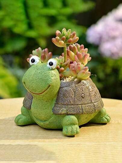 Molde de silicona con forma de tortuga para plantas suculentas, molde de maceta imitación animal, decoración de jardín con tortuga, molde de silicona para maceta de plantas suculentas para exteriores